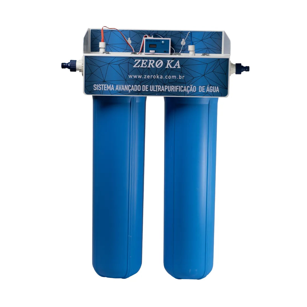 Filtro deionizador Zero Ka modelo 0K Max para produção de água desmineralizada, ideal para radiadores e uso em oficinas mecânicas – vista frontal